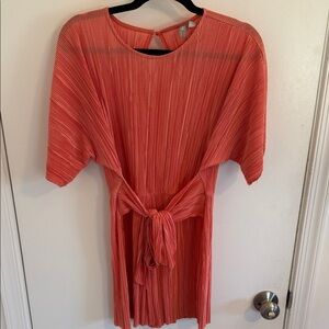 ASOS size 2 Coral Pleated romper with Tie Waist